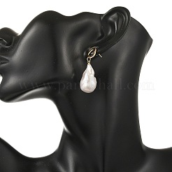 Natürliche Barockperle Keshi Perle baumeln Ohrringe&nbsp;EJEW-JE07499
