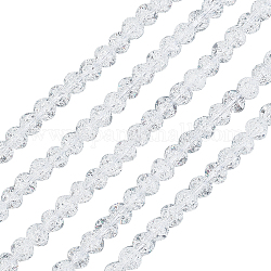 Chgcraft 5 brins brins de perles de quartz craquelées synthétiques, ronde, teinte, neige, 6mm, Trou: 1mm, Environ 66 pcs/chapelet, 15.7 pouce