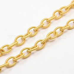 Handgefertigte Kabelschlaufe aus Nylon, Oval, golden, 8~9x11~13x2 mm, ca. 85 cm / Strang, 33.5 Zoll