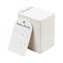 Fingerinspire Paper Display Cards, Used For Earrings, Rectangle, White, 9x5.75x0.03cm, Hole: 6mm