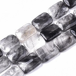 Nuvoloso naturale perle di quarzo fili, rettangolo, 18x13x4~6mm, Foro: 0.8 mm, circa 22pcs/filo, 15.94 pollice (40.5 cm)