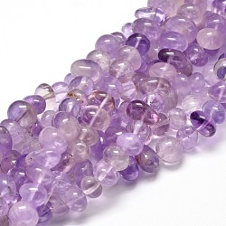 Natural Amethyst Gemstone Nuggets Bead Strands, 6~10x9~12x8~10mm, Hole: 1mm, about 15.3 inch~15.7 inch
