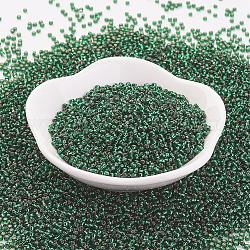 Японский бисер toho, круглые, (36) зеленый изумруд в серебряной оправе, 11/0, 2x1.5 мм, отверстие : 0.5 мм, Около 42000 шт / фунт
