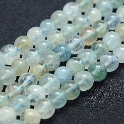 Natürliche Aquamarin Perlen Stränge, Klasse A +, Runde, 6 mm, Bohrung: 1 mm, ca. 67 Stk. / Strang, 15.7'' (40 cm)