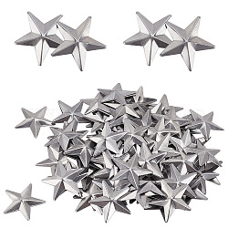 Decorazioni per espositori in ferro, ornamento a stella in metallo, platino, 25x27x2.5mm