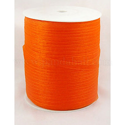 Organzaband, galloon, orange rot, 1/8 Zoll (3 mm), 1000yards / Rolle (914.4 m / Rolle)