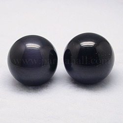 Cat Eye Sphere Ball Display Decoration, with Wood Base, Home Decoration, Midnight Blue, 38~40mm, Display Bases For Gemstone: 30x12mm