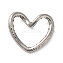 304 anelli di collegamento in acciaio inox, cuore, colore acciaio inossidabile, 16x18x5mm