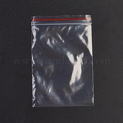Sacs en plastique à fermeture éclair, sacs d'emballage refermables, joint haut, sac auto-scellant, rectangle, rouge, 12x8 cm, épaisseur unilatérale : 1.3 mil (0.035 mm)