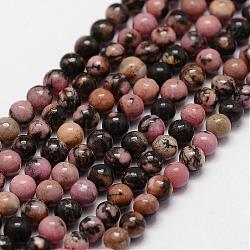 Natur Rhodonit Perlen Stränge, Runde, 3 mm, Bohrung: 0.5 mm, ca. 125 Stk. / Strang