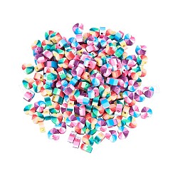 200Pcs 2 Colors Handmade Polymer Clay Beads, Heart, Mixed Color, 10x11x5mm, Hole: 1.6mm, 100pcs/color