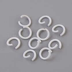 Anellini di Ferro, anelli di salto aperti, bianco, 17 gauge, 8~8.5x1.2mm, diametro interno: 5~6mm