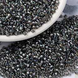 Perles rocailles miyuki rondes, Perles de rocaille japonais, 8/0, (pastèque teintée argentée RR3750), 3mm, Trou: 1mm, environ 422~455 pcs/10 g