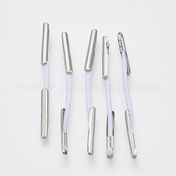 Elastic Barbed Cord, with Stainless Steel Findings, for Fixing Finger Ring, White, 44~46x1mm