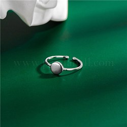 Regolabile 925 anelli in polsino d'argento sterlina, circolare, argento