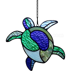 Акриловая оконная плоскость, окрашенная морской черепахой, подвесные украшения для дома на окнах для ловцов солнца, красочный, 80 мм