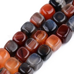 Natural Agate Beads Strands, Dyed, Cube, 7x7x7mm, Hole: 1mm, about 30pcs/strand, 14.17 inch(36cm)