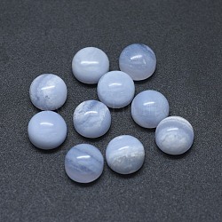 Dentelle bleue naturelle cabochons agate, demi-rond, 7.5x4~4.5mm