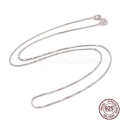 Колье-цепочка из серебра 925 пробы с родиевым покрытием для женщин, платина, 16 дюйм (40.7 см), 0.75 мм