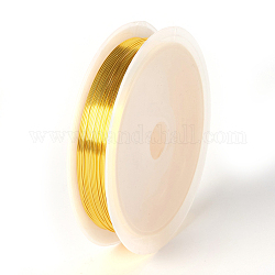 ジュエリー製作用丸銅線  長持ちメッキ  ゴールドカラー  26ゲージ  0.4mm  約32.8フィート（10m）/ロール  10のロール/グループ