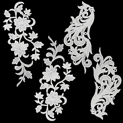 Gorgecraft 8 pieza 2 estilos bordado parches de flores de encaje floral blanco parches para planchar hojas beige vid bordado coser en apliques de tela para manualidades de costura diy vestido ropa bolsas adornos