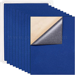 Stoffe floccate di gioielli, poliestere, tessuto autoadesivo, rettangolo, Blue Marine, 29.5x20x0.07cm