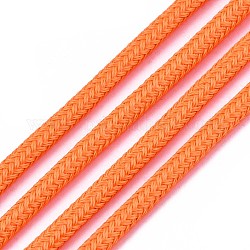 Cordons tressés en polyester lumineux, rouge-orange, 3mm, à propos de 100yard / bundle (91.44m / bundle)