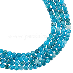 NBEADS 2 Strands About 186 Pcs Natural Apatite Beads, 4mm Round Smooth Stone Beads Loose Gemstone Beads Spacer Beads for DIY Crafts Necklace Bracelet Jewelry Making