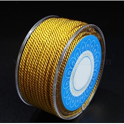 Cuerdas de nylon redondos, cuerdas de milán / cuerdas retorcidas, vara de oro, 1.5mm, alrededor de 25.15 yarda (23 m) / rollo