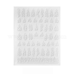 Nagelkunst Aufkleber Abziehbilder, selbstklebend, für Nagelspitzen Dekorationen, weiß, Feuermuster, 101x78.5 mm