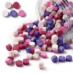 5 colori particelle di ceralacca, per timbro sigillo retrò, ottagono, rosa antico, 9mm, circa 240 pc / scatola