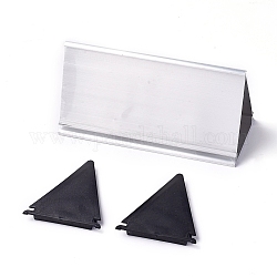 Soporte de exhibición de mesa de aleación de aluminio triangular, doble cara, plata, 84x200x96mm