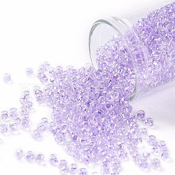 Toho perles de rocaille rondes, Perles de rocaille japonais, (477d) digitale ab transparente, 8/0, 3mm, Trou: 1mm, environ 222 pcs/10 g