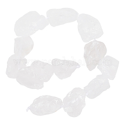 Olycraft Rough Raw Natural Quartz Crystal Beads Strands, Rock Crystal Beads, Nuggets, 11~25x11~20mm, Hole: 1.2mm, about 12~15pcs/strand, 7.48 inch~7.87 inch(19~20cm)
