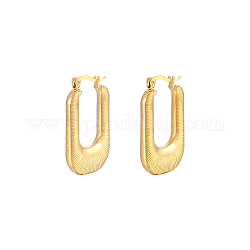 Boucles d'oreilles à rayures géométriques en forme de U en acier inoxydable rétro français pour femmes.