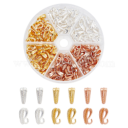 CHGCRAFT 180Pcs 3 Colors Pinch Bails Clasp Metal Clip Pendant Clasps Dangle Charms Connector Bails for Earring Bracelet Necklace Jewelry Making Supplies Craft, 12x4.5x7mm