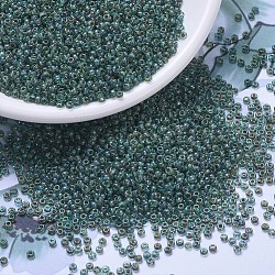 Cuentas de rocailles redondas miyuki, Abalorios de la semilla japonés, 11/0, (rr4506) espuma de mar transparente picasso, 2x1.3mm, agujero: 0.8 mm, aproximamente 1111 unidades / 10 g