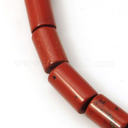 Los abalorios rojos jaspe hebras naturales, columna, Grado A, 10x6mm, agujero: 1 mm