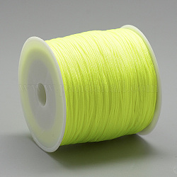 Fil de nylon, corde à nouer chinoise, jaune vert, 0.8mm, environ 109.36 yards (100 m)/rouleau
