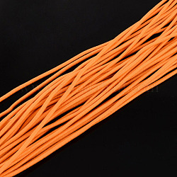 Elastic Cord, with Fibre Outside and Rubber Inside, Orange, 4.5~5.0mm, about 109.36 yards(100m)/bundle