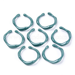 Manschettenringe aus lackierter Legierung, offene Ringe, cadmiumfrei und bleifrei, blaugrün, uns Größe 6 (16.5mm)