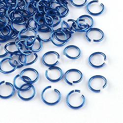 Алюминиевая проволока открыты кольца прыжок, королевский синий, 18 датчик, 10x1.0 мм, Около 16000 шт / 1000 г