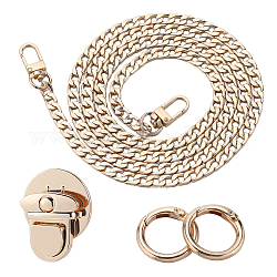 Gorgecraft 1-рядная цепочка для ремней для сумок, Железные бордюрные цепи, и 1 шт. застежка-защелка для кошелька и 2 шт. пружинное кольцо, золотые