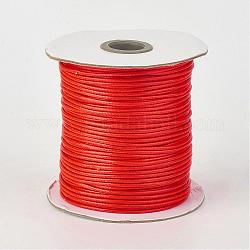 Cordon en polyester ciré coréen écologique, rouge-orange, 3mm, environ 41.01~41.56 yards (37.5~38 m)/rouleau