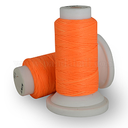 Flat Waxed Polyester Cord, for Leather Sewing Stitching, Orange Red, 0.8mm, about 54.68 yards(50m)/roll