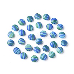 Cristal de murano helados artesanales, perlas de lentejas remolino, oval, colorido, 14~15x7~7.5mm, agujero: 1.6 mm