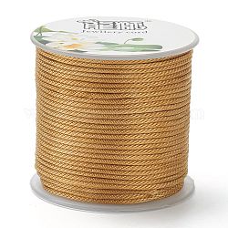 Полиэстер плетеные шнуры, для изготовления ювелирных изделий из бисера, темно-золотистые, 1.5 мм, около 21.87 ярда (20 м) / рулон
