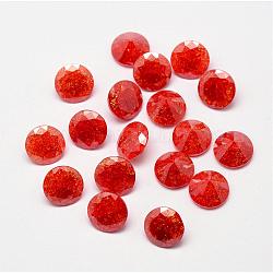 Cabochons en zircone cubique, facette, diamant, rouge-orange, 2.5mm