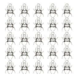 Hobbiesay 100 pz pendenti in lega di stile tibetano, piombo & cadimo libero, ragno, argento antico, 18.5x14x3mm, Foro: 2 mm