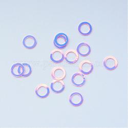 Accesorios del ornamento abalorios paillette plástico disco, cuentas de lentejuelas, buñuelo, rosa, 6x0.2mm, agujero: 4 mm, aproximamente 30000 unidades / 500 g